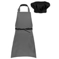 thumbnail image 3 of Alvivi Chef Apron and Hat for Boys Girls Cooking Chef Kitchen Apron Chef Cap Bib BBQ Gardening Apron Black Set One Size, 3 of 6