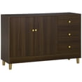 thumbnail image 1 of HOMCOM Kitchen Sideboard, Buffect Cabinet with Double Door Cupboard, 3 Drawers, Adjustable Shelf, Brown, 1 of 10