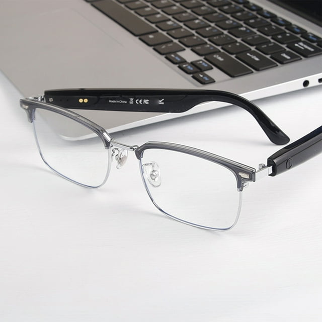 Lunettes Intelligentes, Lunettes Audio Intelligentes pour Hommes Femmes, Haut-Parleur Micro Intégré, Protection des Yeux, Son Surround 360, Commande à une Touche, pour Décontracté pour Sorties Décontractées
