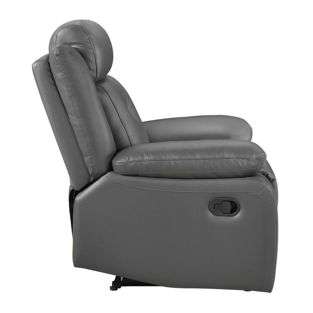 Lexicon Laconia Leather Reclining Chair in Dark gray