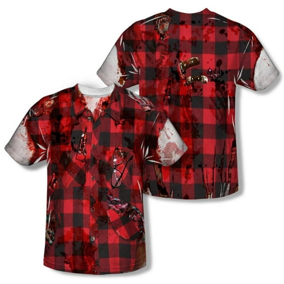 Halloween Cool Spooky Costume Zombified Lumber Jack Adult 2-Sided Print T-Shirt