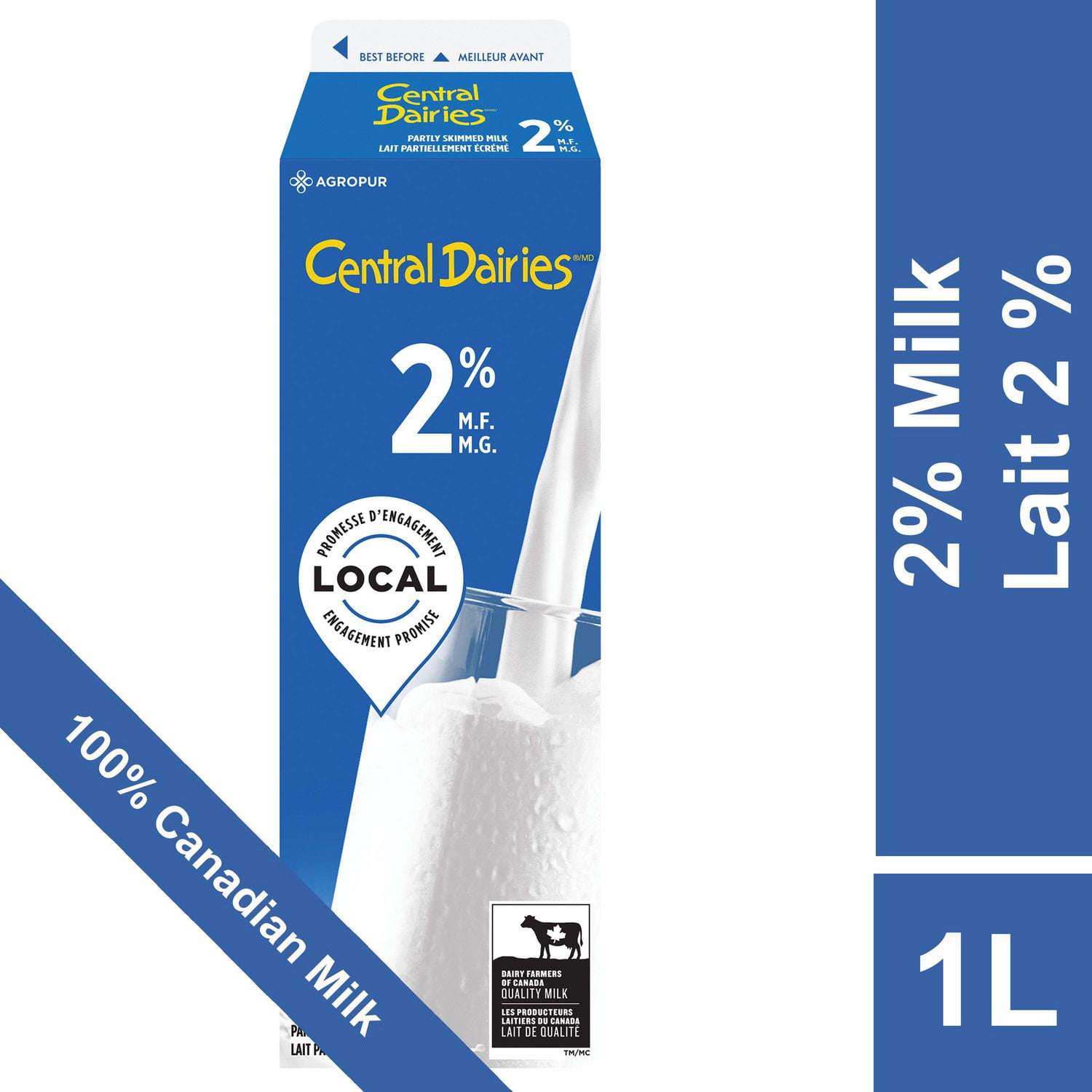 Central Dairies Partly Skimmed 2% Milk 1 litre