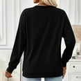 thumbnail image 6 of Womens Sweatshirts, Ribbed Knit V-Neck Pullover Tops for Women Travel Vacation Winter Warm Fleece Solid Color Long Sleeve Shirts, 6 of 8
