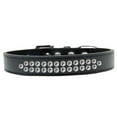 thumbnail image 1 of Two Row Clear Crystal Size 14 Black Dog Collar, 1 of 1