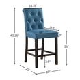 thumbnail image 7 of Leviton Solid Wood Tufted Asons Counter Height Dining Chair in Blue, Set of 2, 7 of 7