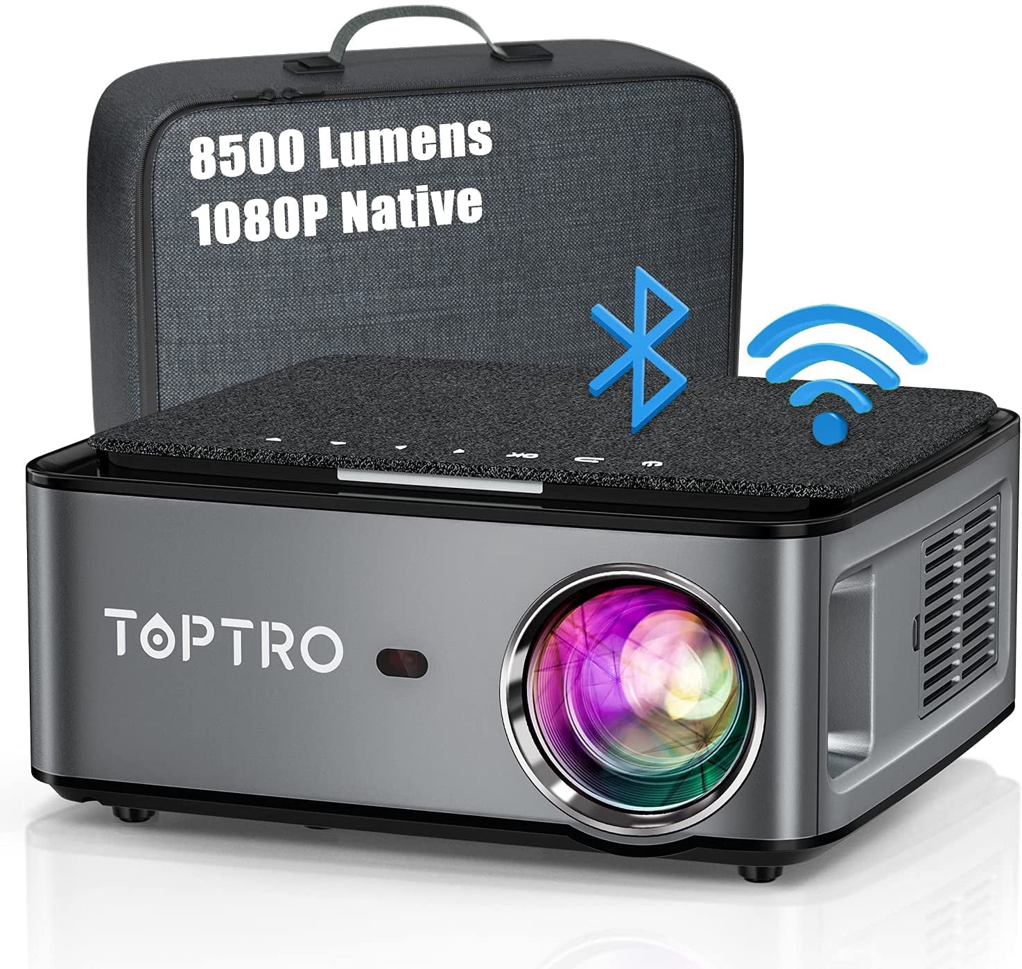TOPTRO 5G Bluetooth WiFi Projector with Carrying Case,Upgraded