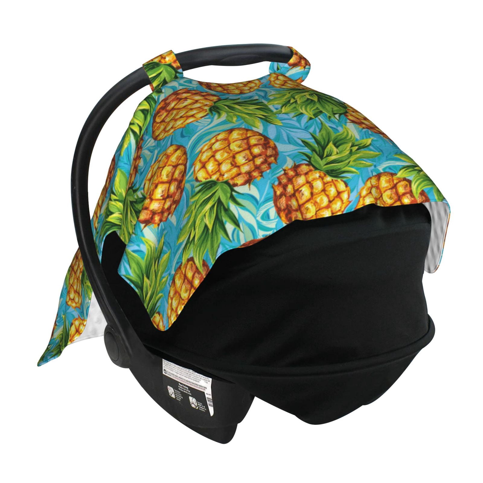 Naloa Pineapple Baby Car Seat Cover, Breathable Baby Carrier Cover, Multiuse Baby Carrier Cover & Nursing Breastfeeding Cover