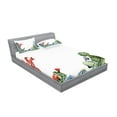 thumbnail image 2 of Ambesonne Vintage Fitted Sheet & Pillow Sham Set, Cactus Flowers Birds, Queen, Green and Blue, 2 of 2