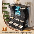 thumbnail image 6 of EnHomee Black Tall Dressers for Bedroom with 15 Drawers Dresser with LED Lights &Charging Station,39"L x 12"W x 51"H, 6 of 9
