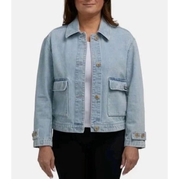 Hunter Women's Utility Denim Jacket, Blue, Large