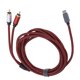 thumbnail image 2 of Cable de audio macho TypeC Chapado en oro a macho 2RCA Ormromra 3m, 2 of 8