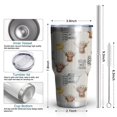 thumbnail image 6 of 30oz White Highland Cow Flower Bathtub Pattern Tumblers Stainless Steel Tumbler with Lid and Straw,Vacuum Insulated Double Wall Travel Tumbler Cups Mug with Cleaning Brush for Coffee,Tea, 6 of 7