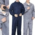 thumbnail image 4 of LITTLE HOME Waterproof Men's Workwear Jumpsuit Long Sleeve Hooded Coveralls Wear-Resistant Auto Repair Uniform Multifunctional Dust-Proof Suit with Multiple Pockets for Storage Handling, 4 of 5