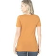 thumbnail image 3 of Zenana Plain Short Sleeve T Shirt V-Neck Top Stretch Cotton Tee Women Loose Fit, 3 of 4