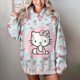 thumbnail image 1 of Suéter holgado con capucha y estampado de Hello Kitty para mujer, moda 2024, otoño e invierno, estilo kawaii, sudadera con capucha de anime, 1 of 1