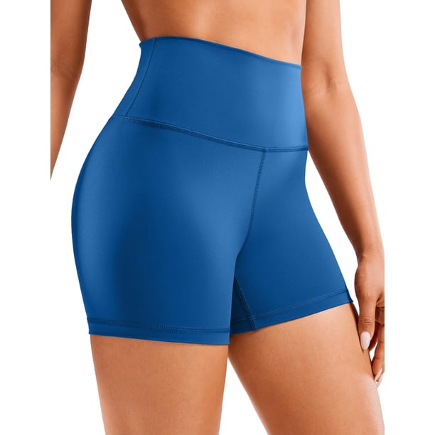 Shorts CRZ YOGA Sensación Desnuda Cintura Alta 4" Azul Océano S