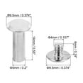 thumbnail image 2 of M5x14mm Chicago Screws, 100 Sets Brass Chicago Screw Phillips Binding Post Rivets for Leather Belt Scrapbook, Silvery, 2 of 6