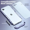 thumbnail image 3 of Dteck with Tempered Glass Screen Protector Case for iPhone 16e, Slim Lightweight Aluminum Alloy Metal Bumper Frame Shockproof Cover with Transparent Carbon Fiber Back Sticke For iPhone 16e,Darkpurple, 3 of 6