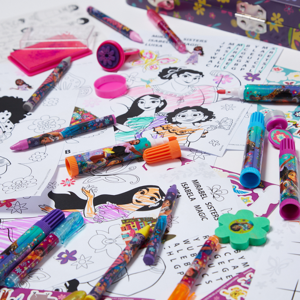 Disney Encanto Mirabel Girls Art Kit Stickers Markers Gel Pens 200 Piece Set, for Ages 3+