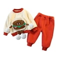 thumbnail image 2 of Godderr Toddler Baby Boys 2Pcs Fleece Sweatshirt Pants Set Fall Winter Sweatsuit Outfit Cute Long Sleeve Newborn Thick Warm Tracksuits for 5M-5Y, 2 of 7