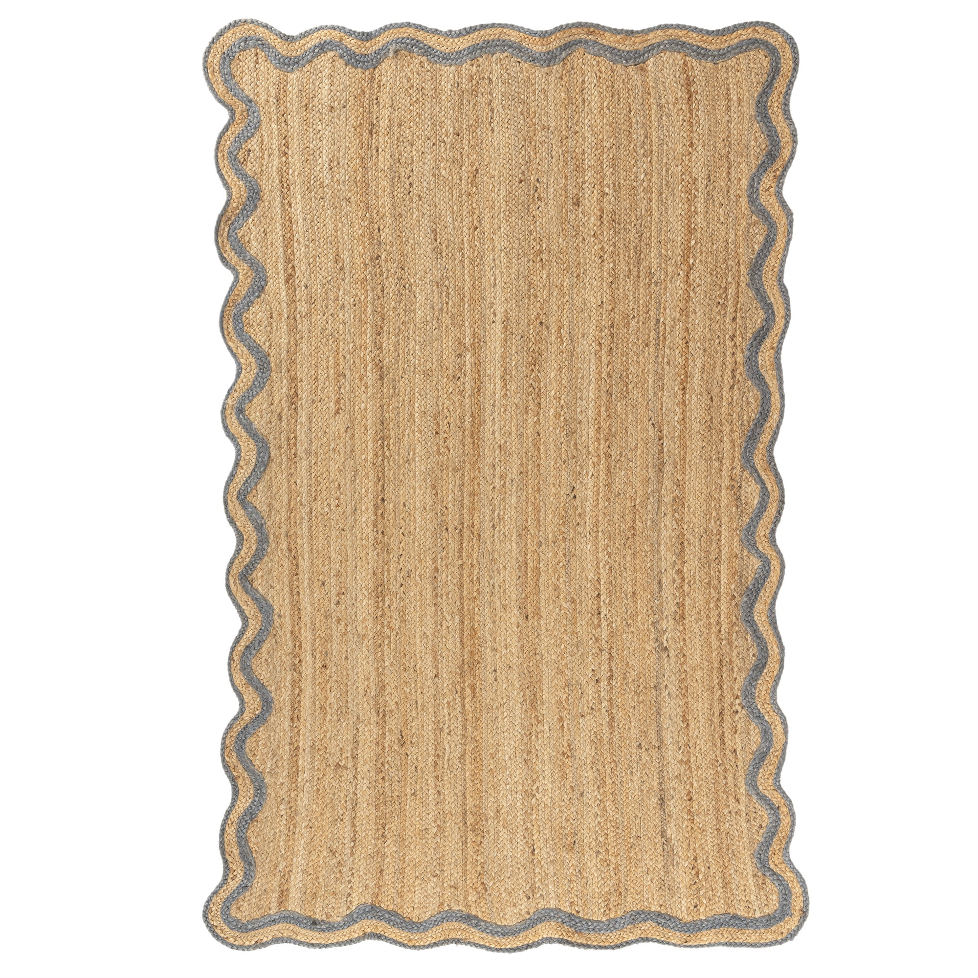 Harlow Hill Teni Braided Jute 7'9" x 9'9" Gray/Natural Bordered Performance Indoor Area Rug