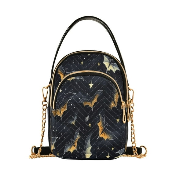 ALAZA Chain Crossbody Bags for Women Bats with Star Shoulder Handbag Phone Purse