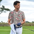 thumbnail image 3 of Fotbe Rose Mix Leopard 3 Pattern Men’s Golf Polo Shirt – Breathable Performance Golf Shirt with Button-Down Collar-3X-Large, 3 of 6