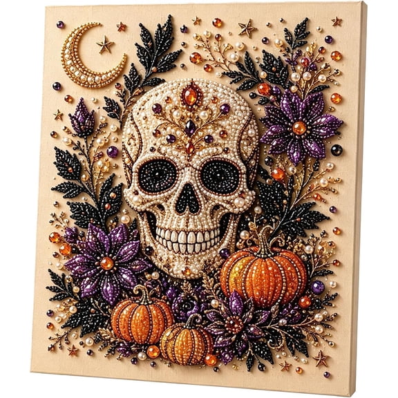 Halloween Ghost Pearl Art DIY Kit, Pearl Painting Kits for Adults, Pearls Diamond Art, Spooky-Cute Design, Fall Home Decor, Wall Art, Adults Craft Kit, 3D DIY Pearl Painting