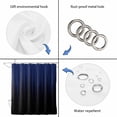 thumbnail image 4 of Navy Blue Black Ombre Shower Curtain, Waterproof Shower Curtains for Bathroom, Modern Abstract Striped Gradient Washable Fabric Bathtub Curtain Set Bath Decor with 12 Hooks 48"x72", 4 of 8
