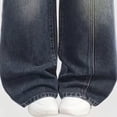 thumbnail image 6 of Girls Wide Leg Pants Girls Jeans Elastic High Waisted Wide Leg Baggy Denim Pants with Pockets, 6 of 8
