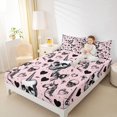 thumbnail image 2 of Manfei Halloween Ghost Print Fitted Sheet Full,Bat Silhouette Bed Set,3 Pieces,1 Fitted Sheet and 2 Pillowcases, 2 of 6
