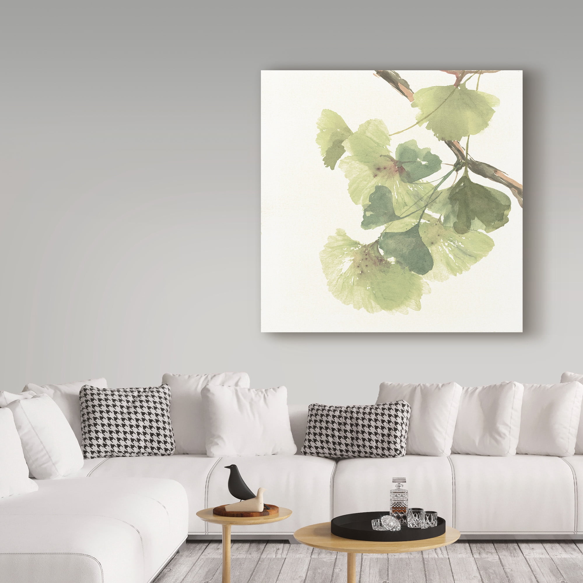 Trademark Fine Art 'Gingko Leaves II on White' Canvas Art by Chris Paschke