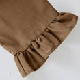 thumbnail image 6 of RPVATI Linen Pants for Womens Casual Drawstring High Waisted Vacation Wide Leg Capri Pants Summer Yoga Ruffle Cropped Beach Palazzo Pants with Pockets Brown XXL, 6 of 8
