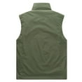 thumbnail image 6 of safuny Men's Casual Lightweight Stand Collar Multi Pocket Cargo Outdoor Sleeveless Jacket Stylish Fashion Great for Daily Wear able Breathable Patchwork Army Green L, 6 of 8