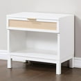 thumbnail image 2 of Comfort Pointe Bayport Cane White Wood 1-drawer Storage Nightstand, 2 of 14