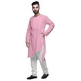 thumbnail image 4 of Atasi Asymmetric Indian Mens Long Kurta Solid Round Neck Kurtas Party Wear, 4 of 5