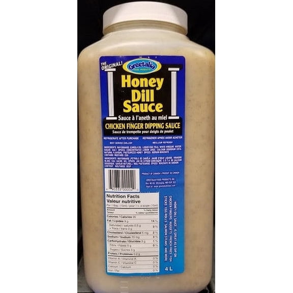 The Original Greetalia Honey Dill Chicken Finger Dipping Sauce (4L/1.1 Gallon Jug) {Imported From Canada}