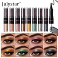 thumbnail image 5 of Julystar Dual Ended Liquid Eyeshadow & Eyeliner, Shimmer Metallic Glitter Eye Makeup, Long Lasting Non-Crease Multifunctional Liquid Eye Shadow for Daily & Party, 5 of 11