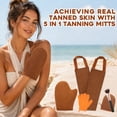 thumbnail image 7 of INCTUO 5 Piece Self Tanning Mitt Applicator Kit, Soft Tanner Mitt Set with Exfoliating Glove, Back Lotion Applicator, Face Makeup Brush, Mini Finger Face Self Tanner Mitt for Lotions, Mousses,Creams, 7 of 7