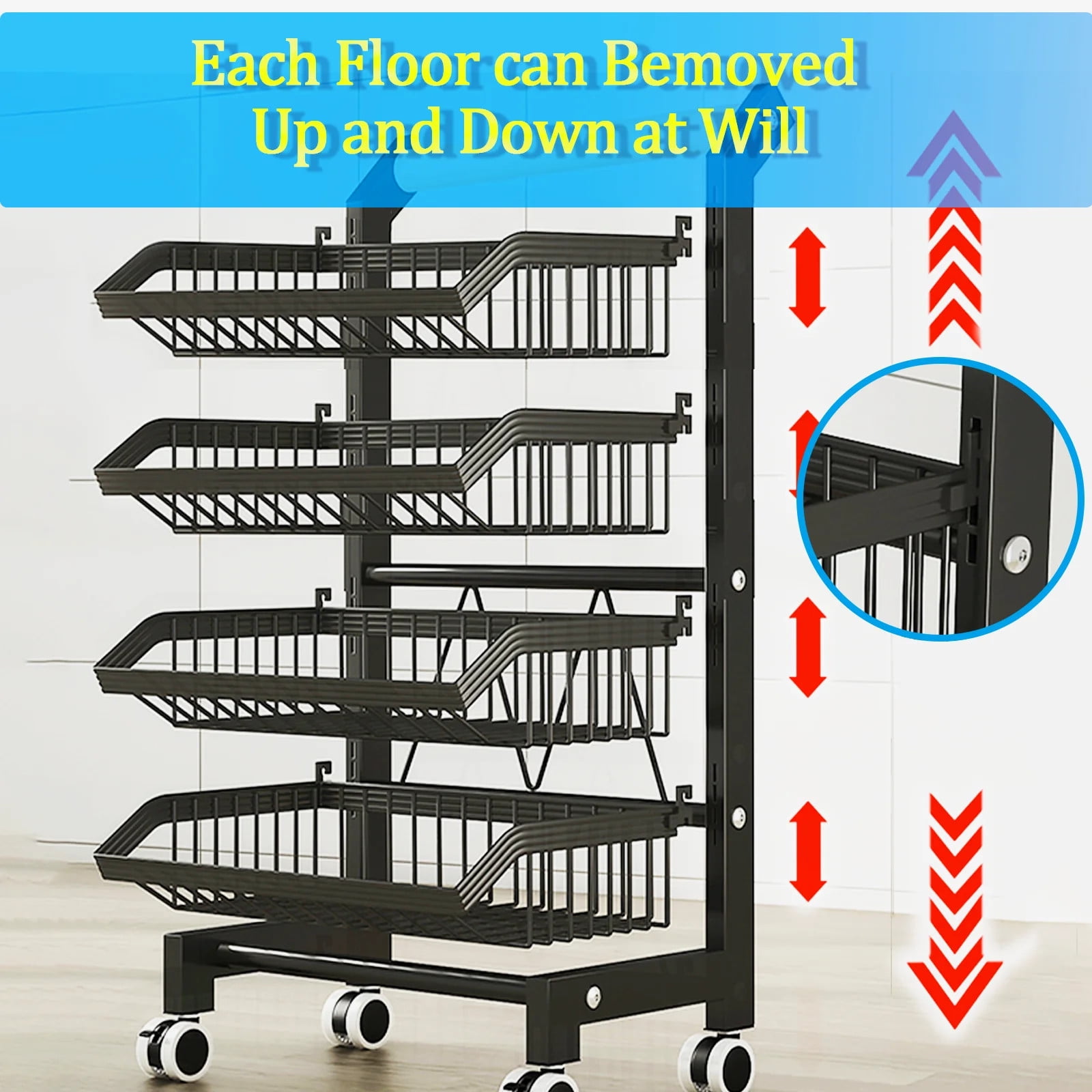 UMDONX Metal Hanging Storage Shelf Kitchen Organiser Rack 6 Tier, Over Door Multifunctional