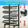 thumbnail image 2 of TEAFIRST 4 Tier Utility Rolling Cart, with Lockable Wheels, Metal Storage Trolley for Kitchen Black, 2 of 7
