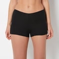 thumbnail image 1 of Casual Sleep Ribbed Short With Picot Trim in Tuxedo Black, 1 of 5