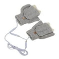thumbnail image 2 of Full Finger Heated Gloves, Warm Foldable Washable USB Fingerless Heated Gloves Cotton  For Working For Cold Autumn Gray, 2 of 8