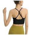 thumbnail image 4 of Xfvqtps Sports Bra for Women Racerback Spaghetti Strap Solid Color Elastic Yoga Workout Crop Tank Top Black, 4 of 4