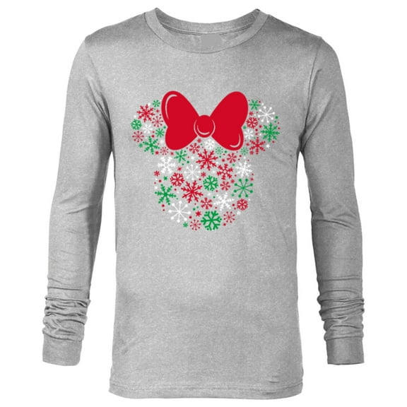 Disney Minnie Mouse Icon Holiday Snowflakes - Long Sleeve T-Shirt for Men -Customized-Athletic Heather