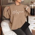 thumbnail image 2 of CAIVO Women MAMA Letter Print Crew Neck Long Sleeve Pullover Sweatshirt For Women Relaxed Fit Fall Tops, 2 of 4