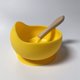 thumbnail image 1 of Cuenco de comida para bebé, cuenco de entrenamiento con ventosa de silicona anticaída para bebé, juego de cucharas, cuenco de silicona termoconductora, 1 of 6