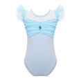 thumbnail image 1 of CHUANK Justaucorps de Danse Ballet Gymnastique pour Filles Enfants, Tutu, Manches à Volants, Froncé, Justaucorps en Maille, Ballerine, Cours de Danse, Performance, Tenue de Danse, 1 of 7
