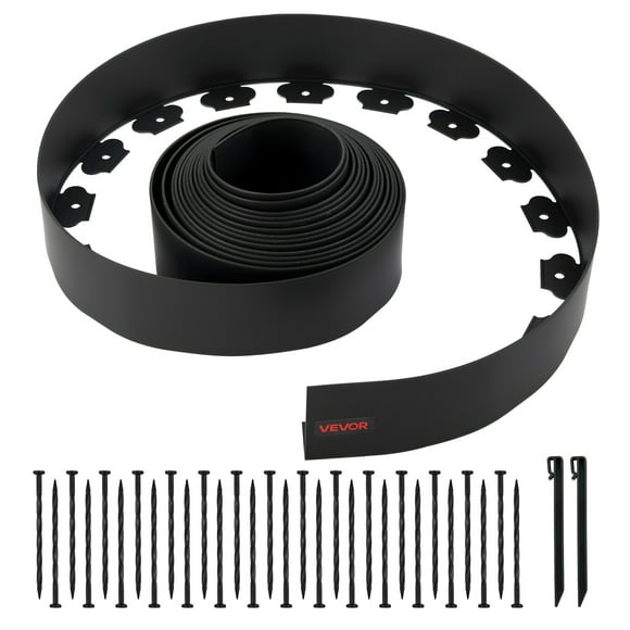 VEVOR Landscape Edging 33ft x 4in L-Shaped Durable Plastic Garden Border No Dig