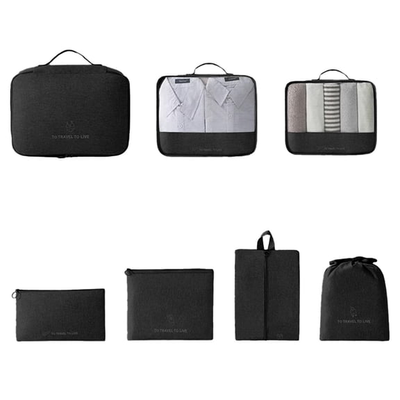 AYktou 7 Set Packing Cubes for Suitcases,7 Various Sizes Sturdy Luggage Organizer Bags Set for Travel Accessories Clothes Shoes Storage Bag Suitcase Organizer Travel Bags for Man & Women Travel